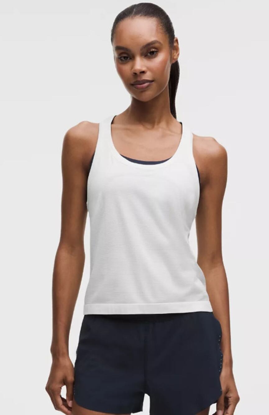 Lululemon Swiftly Tech Racerback Tank Top 2.0 Waist Length Size 0 White
